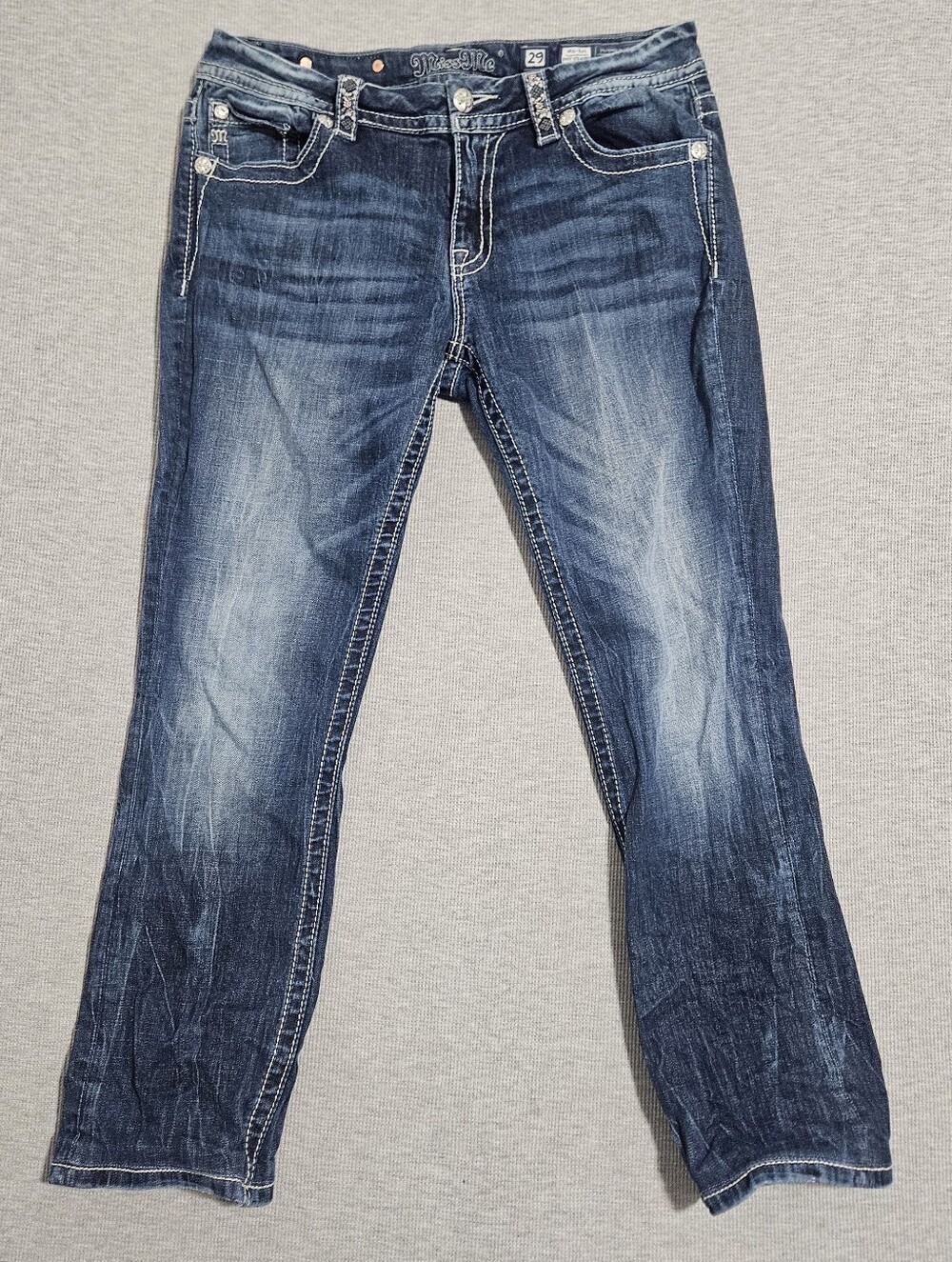 Miss Me Men's Dark Blue Bootcut Jeans